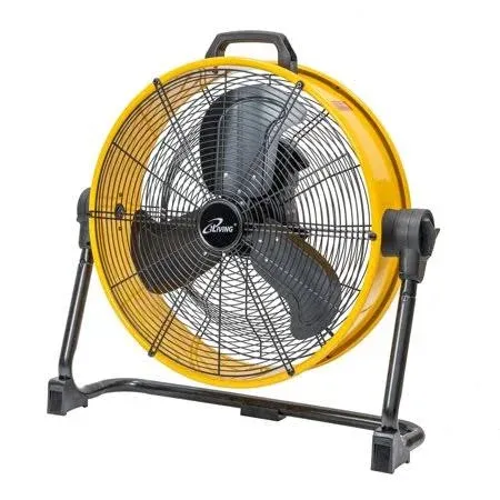 24 in. Heavy Duty High Velocity Barrel Floor Drum Fan, Yellow, DC Motor