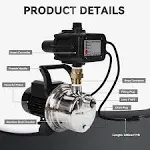 BACOENG Auto ON/OFF Stainless Steel Water Pressure Booster Pump w/Smart Controller for Tankless Water Supply Pressurization