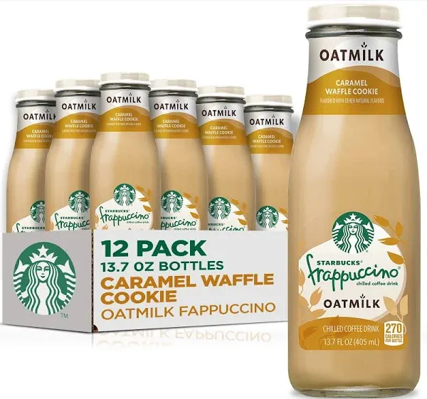 Starbucks Frappuccino Chilled Oatmilk Caramel Waffle Cookie Coffee Drink (13.7 fl oz)