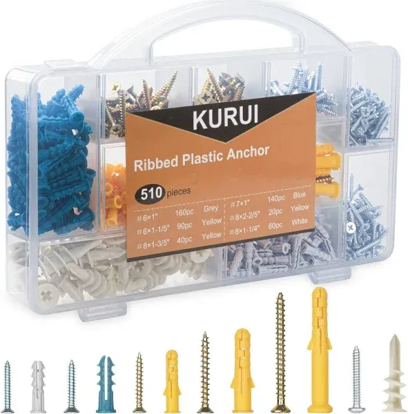 KURUI Drywall Anchors and Screws Assortment Kit