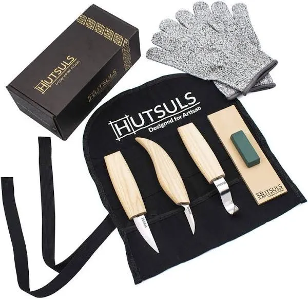 Hutsuls Wood Whittling Kit for Beginners Razor Sharp Wood Carving Knife Set in Beautifully Designed Gift Box Whittling Knife for Kids and Adults