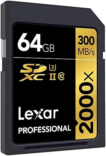 Lexar Professional 2000x 64GB SDXC UHS-II Memory Card with Reader and Microfiber Cloth