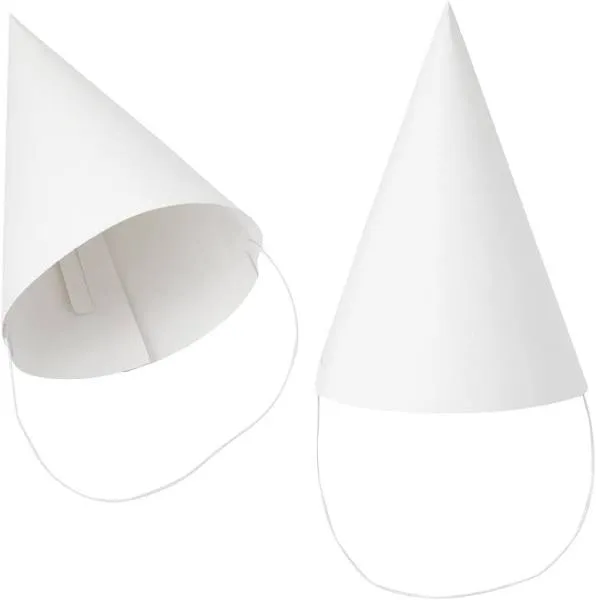 Bright Creations 50 Pack White Party Hats