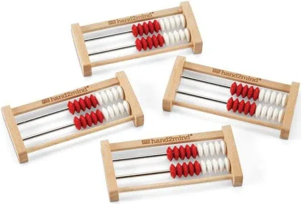 ETA hand2mind 20-Bead Mini Wood Rekenrek, Math Counting Frames (Pack of 4)