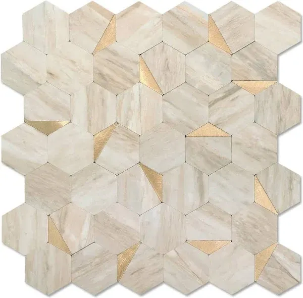 OYASIMI Hexagon Peel and Stick Backsplash for Kitchen Wall Sheets Heat Resistant Stick on Backsplash PVC Smart Tiles