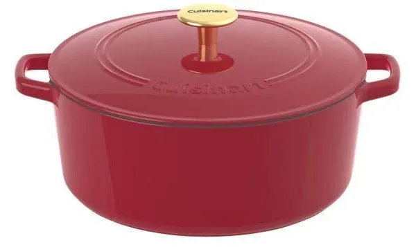 CUISINART CHEF&#039;S CLASSIC ENAMELED CAST IRON COVERED CASSEROLE - RED