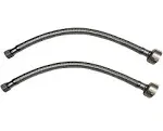 Miiflex 12 inch Stainless Steel Braided Toilet Supply Line 2 Pack (3/8 Comp x 7/8 BC), Size: 3/8 Comp x 7/8 BC x 12 Length