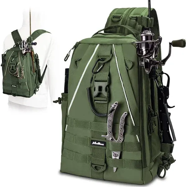 MoiShow Fishing Backpack Tackle Bag Fishing Tackle Backpack with Rod Holder