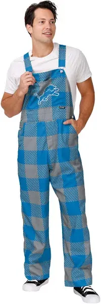 Detroit Lions FOCO Plaid Bib Overalls