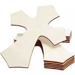 Juvale 6-Pack Unfinished Wood Cutout Cross Shaped for Craft DIY, Sunda