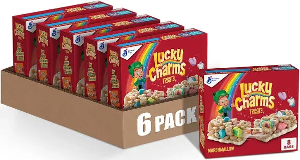 Lucky Charms Breakfast Cereal Treat Bars, Snack Bars, 6.8 oz, 8 ct