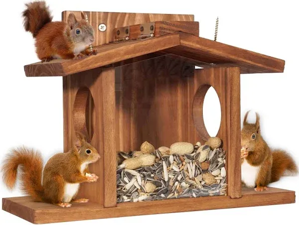 MIXUMON Wood Squirrel Feeder