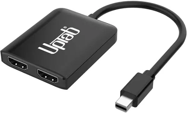 UPTab Mini DisplayPort to Dual HDMI 4K@60Hz Adapter Multi-Stream Transport (MST) Hub, DP to 2X HDMI 2.0