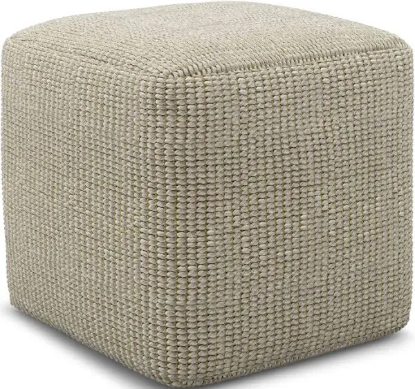 Simplihome Zelma Square Woven Cream/tan Outdoor Pouf New In Box! ( from TARGET) 