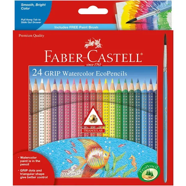 Faber-Castell Grip Watercolor EcoPencils, 24 Count