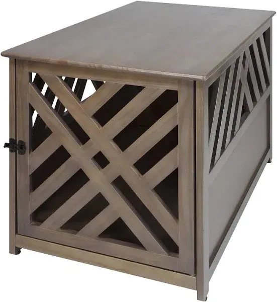 Casual Home Modern Lattice Wooden Pet Crate End Table