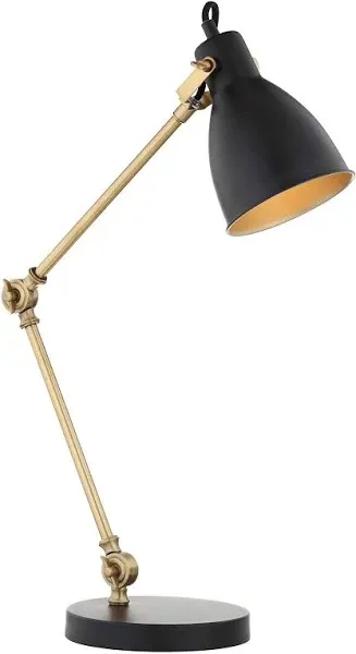 JONATHAN Y JYL6003A Barnes 24" LED Metal Task Lamp Modern,Contemporay,Transitional for Bedroom, Living Room, Office, College Dorm, Coffee Table, Bookcase, Black/BrassGold