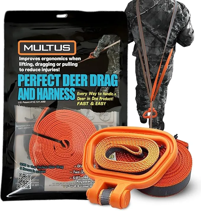 MULTUS: Deer Drag and Harness Hunting Gift For Men Every Way to Drag a Deer in ONE Product Fast & Easy! Hunting Gear Deer Dragging Rope