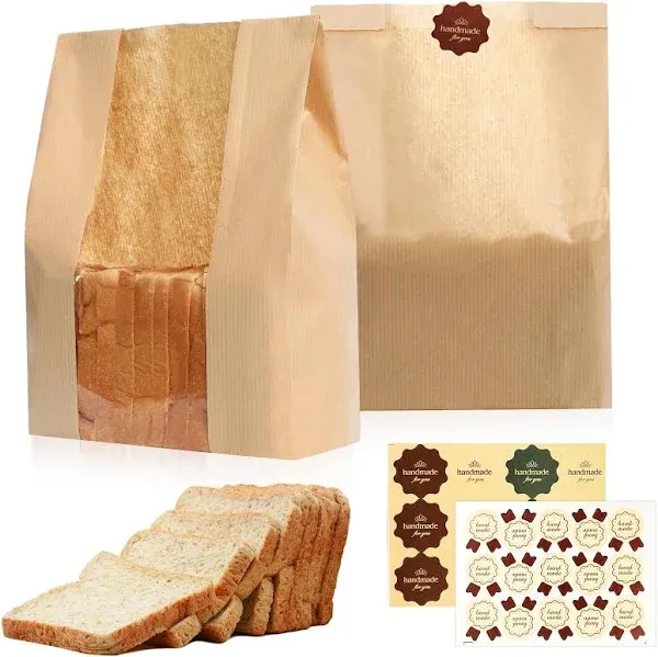 30 Pcs Paper Bread Bags for Home Bread Sourdough Bread Bakery Storage Bags wi...