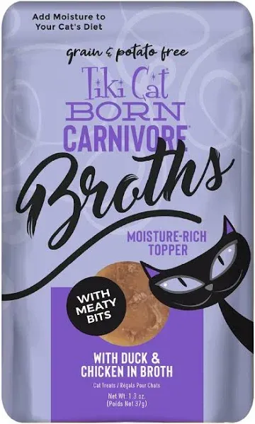 Tiki Cat Savory Broth With Meaty Bites. With Duck and Chicken in Broth (1.3 oz)