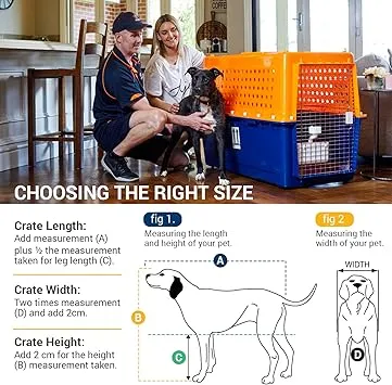 Pet Crate - Durable, Heavy Duty Dog Cat Kennel, IATA Airline Approved Pet Carrier, Pet Palace Dog Kennel, Travel Dog and Cat Crate for Large Dogs Indoor or Outdoor, 7 Sizes