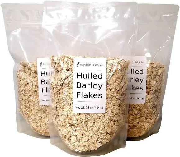 Hulled Barley Flakes, 16 oz, 3 pack, Whole Grain