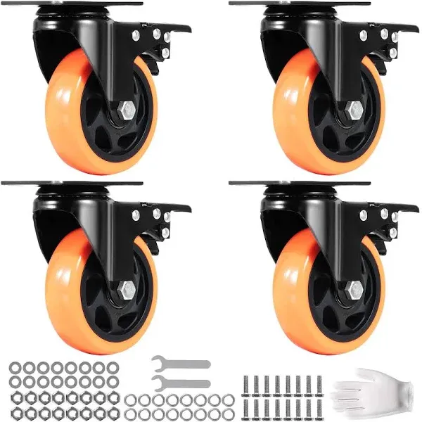 VEVOR 3-Inch Swivel Plate Caster Wheels