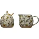 Hand Painted Floral Sugar & Creamer Set