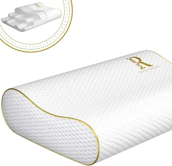 Memory Foam Pillow, Queen Pillow Neck Pain Relief-queen 24 X 14 X 5&#034;- white