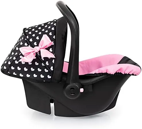 Bayer Design Dolls: Deluxe Car Seat: Hearts Black & Pink