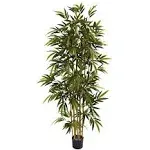 Nearly Natural Artificial Tree 32&#034;Wx72&#034;H Bamboo Indoor Synthetic Plastic Green