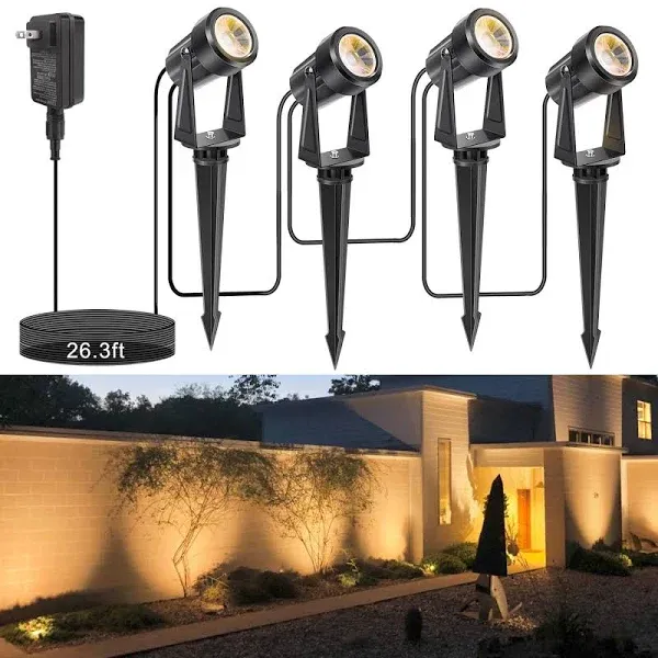 Low Voltage Landscape Lights，Total 56ft Cable Long Outdoor Landscape Lights W...