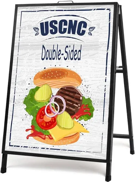 A Frame Double-Sided Folding Sandwich Board Heavy Duty Slide-In Sidewalk Signboard