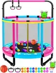 ® 55” Upgraded Toddler Trampoline Indoor &amp; Outdoor Playset Ages 1-6, 5FT Kids...