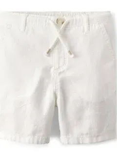 Boys Linen-Blend Pull On Shorts - White