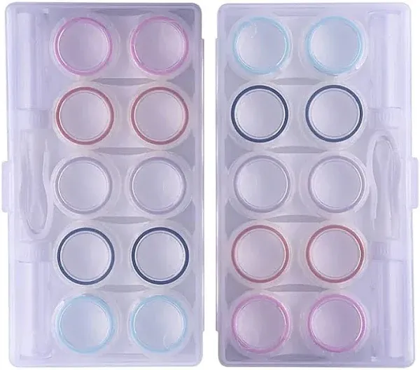 Clear Contact Lens Case, Contact Lens Organizer Case with Carrying Travel Holder -10 Pack