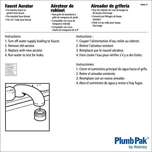 Plumb Pak PP800-17 Faucet Aerator for Laundry and Garden Hose, 3-3/4" x 1-7/8", Polished Chrome