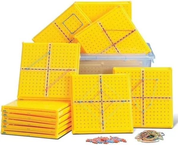 hand2mind XY Coordinate Pegboard Classroom Basics Kit, Prealgebra, Geo Board, Geometry Sets, Learning Shapes, Classroom Supplies, Math Manipulatives, (Set of 30)