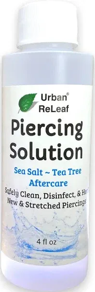 Urban ReLeaf Piercing Solution - Soothing Sea Salts, Tea Tree & Aloe Vera Aftercare - 4oz