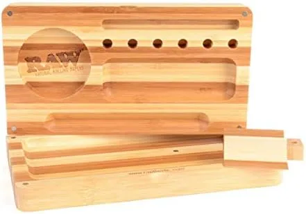 RAW Backflip Bamboo Magnet Rolling Tray (Limited Edition Striped)