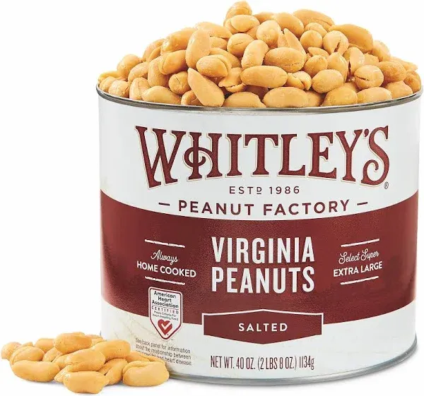 Whitleys Salted Virginia Peanuts Super Extra Large 'Home Cooked' Virginia Peanuts (40 Ounce Tin)