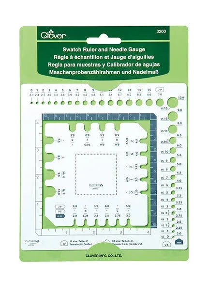 Clover Swatch Ruler and Needle Gauge 3200