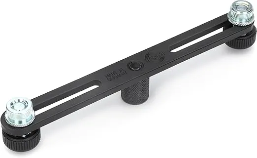 K&M König & Meyer 23550.500.55 Microphone Bar | Adjustable Positioning for Two Mics or Booms | 5/8“ Thread Stand Connector | Professional Choice Made in Germany Black