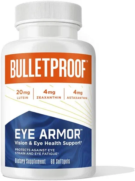 Bulletproof Eye Armor Supplement Softgels, 60 Count, Supplement for Eye Healt...