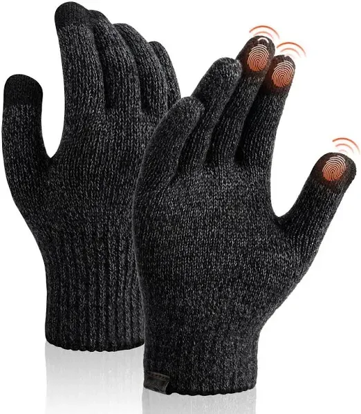 SONORAN Merino Wool Gloves for Men & Women Touch Screen Warm Gloves Liners Thermal Soft Knit for Driving Running Winter