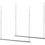 2 Pack 2 Tier Adjustable Metal Closet Hanger Organizer Rod in Chrome