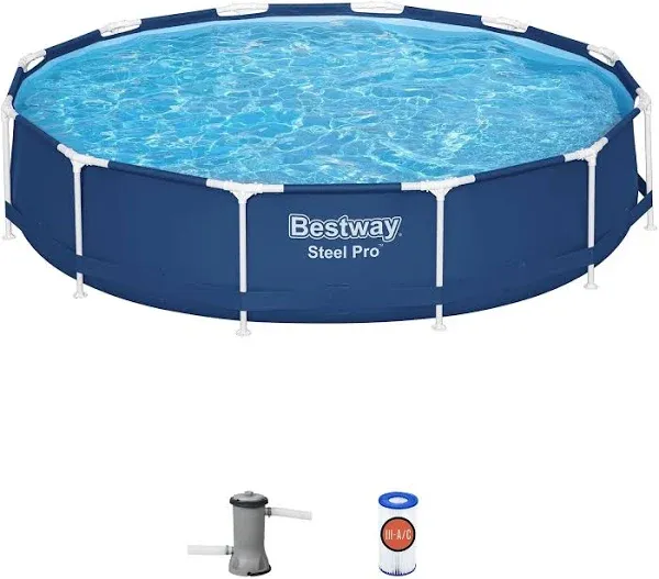 Bestway Steel Pro 12' x 30" Round Above Ground Pool Set