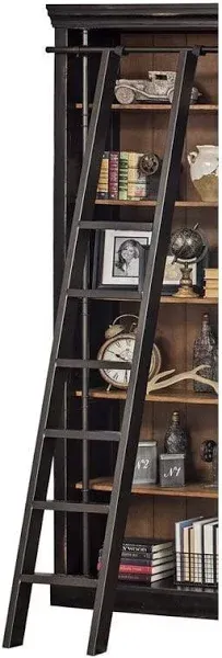 Martin Furniture Toulouse Aged Ebony Metal Bookcase Ladder