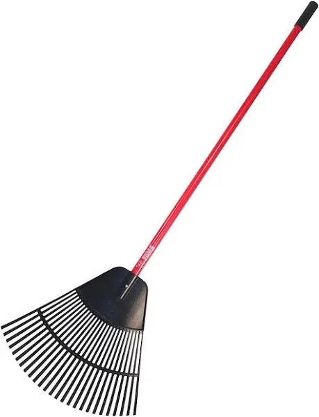 Bully Tools 92624 Poly Lawn and Leaf Rake with Fiberglass Handle, 24-Inch