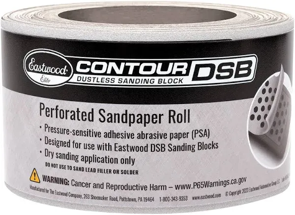 Eastwood Perforated Sandpaper Roll 180-Grit 2.75&#034; Contour 65488